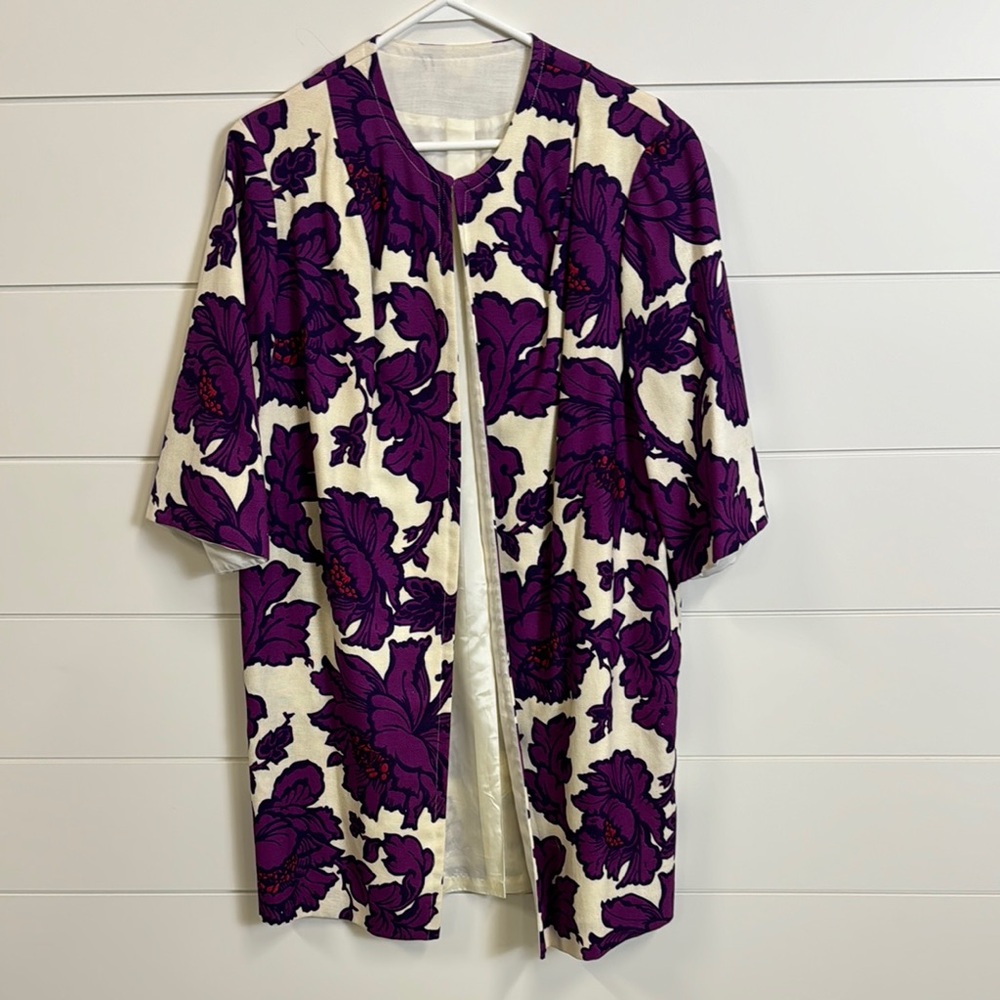 Floral Purple and Cream suit jacket VINTAGE